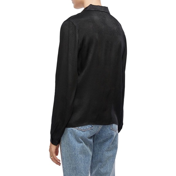 NWOT Anine Bing Lilah Print Blouse Black Snake Print - Picture 4 of 14